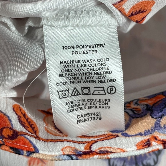 NEW Ann Taylor Skirt Womens 14 purple orange white floral ruffle midi - Picture 6 of 9